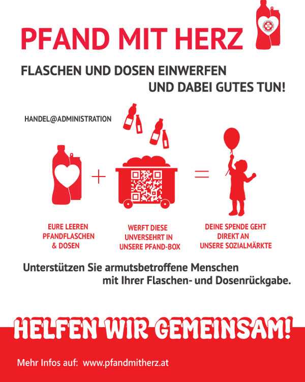 Poster zur Bewerbung der Aktion Pfand mit Herz.