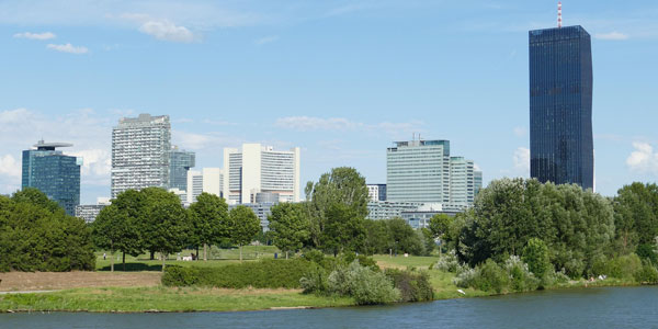 Blick in Richtung Donaupark.