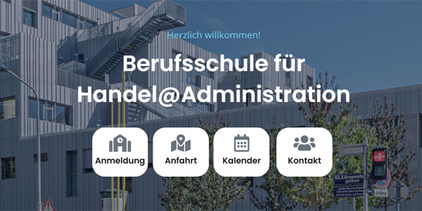 Screenshot der Schulhomepage