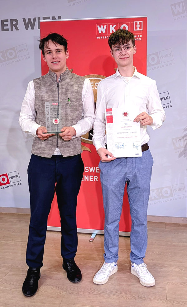Team BSHA: Tobias Dolezal (1. Platz, links) und Fabio Marbach (4. Platz, rechts)